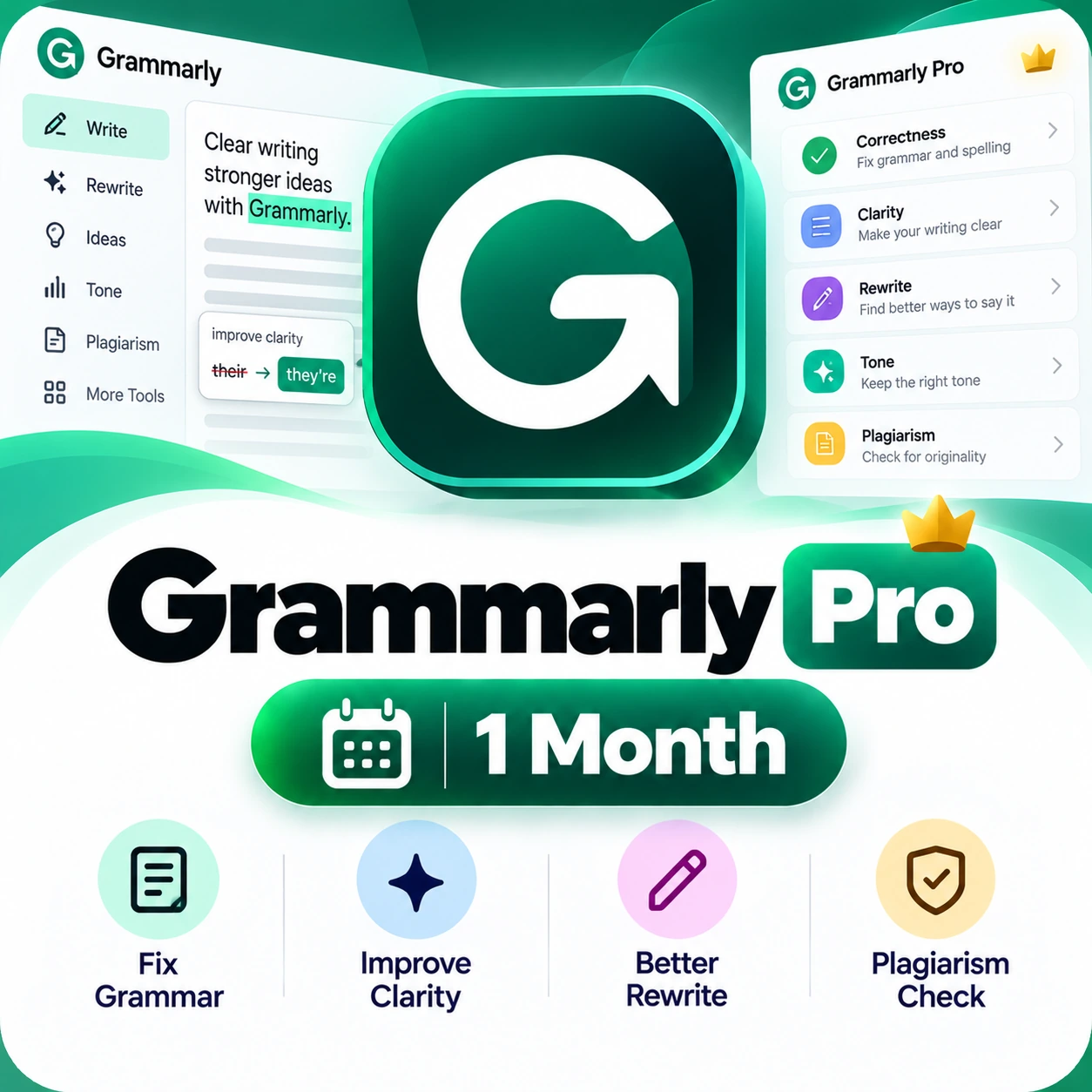 Grammarly AI Pro | 1 Month
